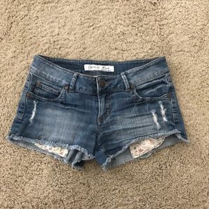 Floral Pocket Jean Shorts